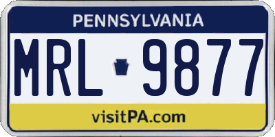 PA license plate MRL9877