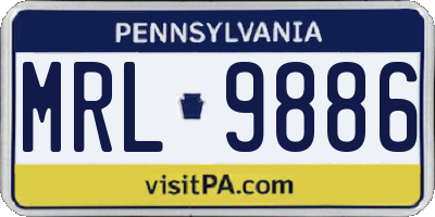 PA license plate MRL9886