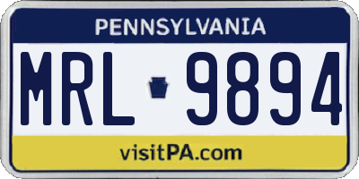 PA license plate MRL9894