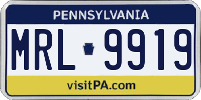 PA license plate MRL9919