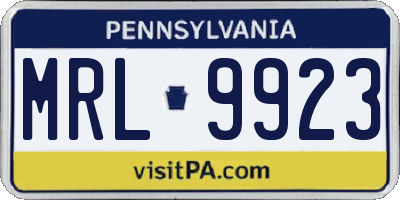 PA license plate MRL9923