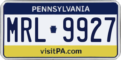 PA license plate MRL9927
