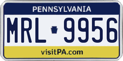 PA license plate MRL9956