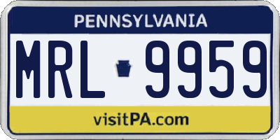 PA license plate MRL9959