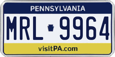 PA license plate MRL9964