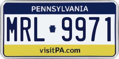 PA license plate MRL9971
