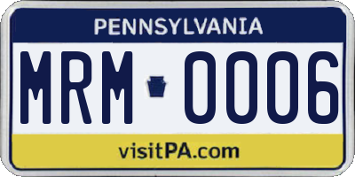 PA license plate MRM0006