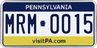 PA license plate MRM0015