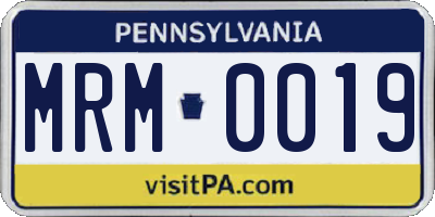 PA license plate MRM0019
