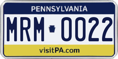 PA license plate MRM0022