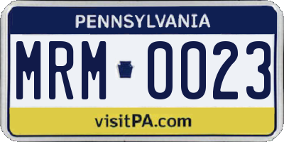 PA license plate MRM0023