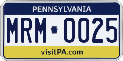 PA license plate MRM0025