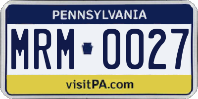 PA license plate MRM0027