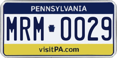 PA license plate MRM0029