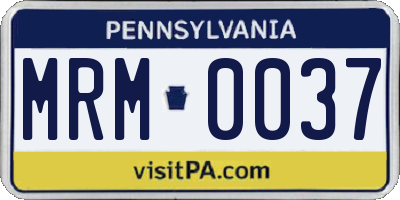 PA license plate MRM0037