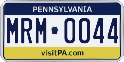 PA license plate MRM0044
