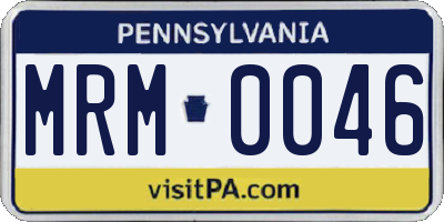 PA license plate MRM0046