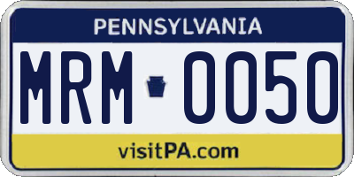 PA license plate MRM0050