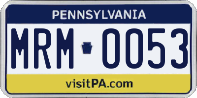 PA license plate MRM0053