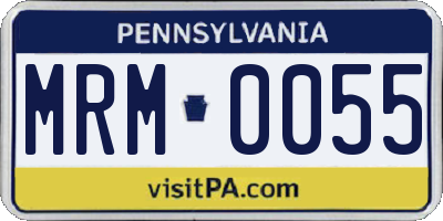 PA license plate MRM0055