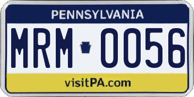 PA license plate MRM0056