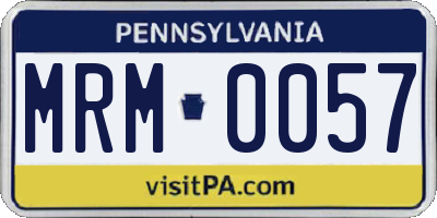 PA license plate MRM0057