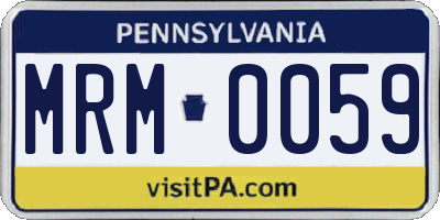 PA license plate MRM0059
