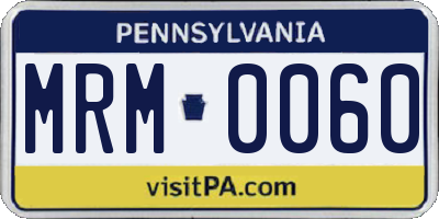 PA license plate MRM0060