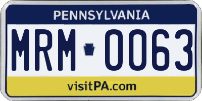 PA license plate MRM0063