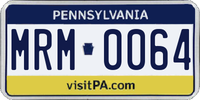 PA license plate MRM0064