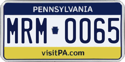 PA license plate MRM0065