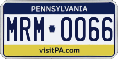 PA license plate MRM0066