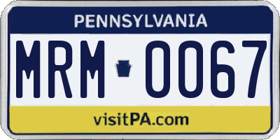 PA license plate MRM0067