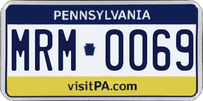 PA license plate MRM0069