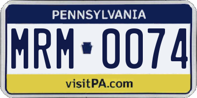 PA license plate MRM0074