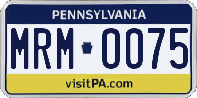 PA license plate MRM0075