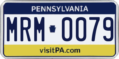 PA license plate MRM0079
