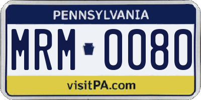 PA license plate MRM0080