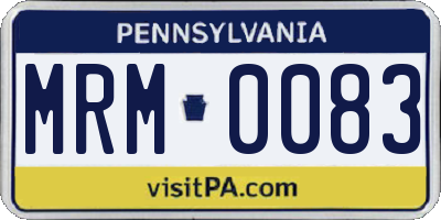 PA license plate MRM0083