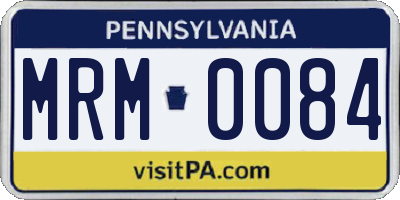 PA license plate MRM0084