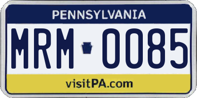 PA license plate MRM0085