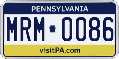 PA license plate MRM0086