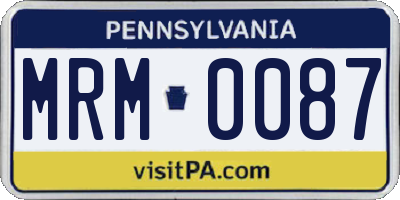 PA license plate MRM0087