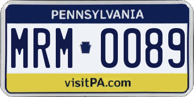 PA license plate MRM0089