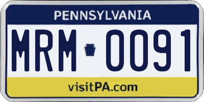 PA license plate MRM0091