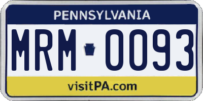 PA license plate MRM0093