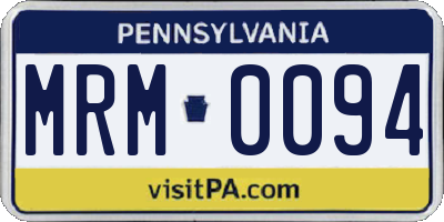 PA license plate MRM0094