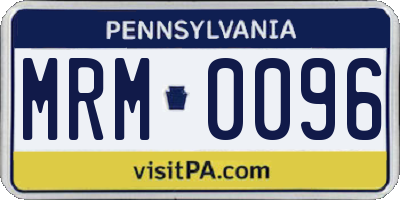 PA license plate MRM0096
