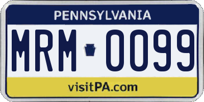 PA license plate MRM0099