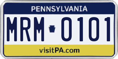 PA license plate MRM0101